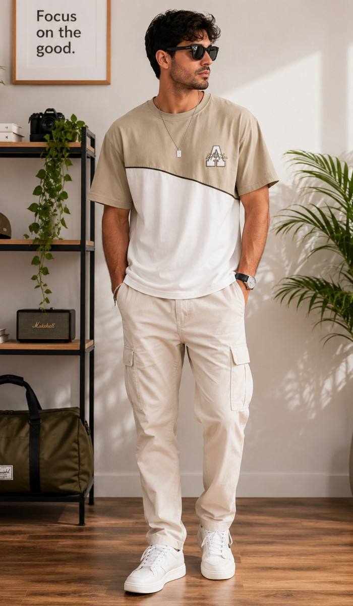 Erkek Beyaz O Yaka Basic T-Shirt 
